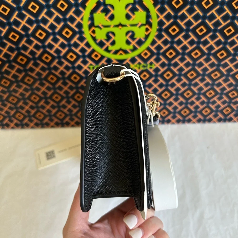 Tory Burch Emerson Mini Crossbody Bag Black Gold